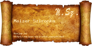 Meizer Szironka névjegykártya